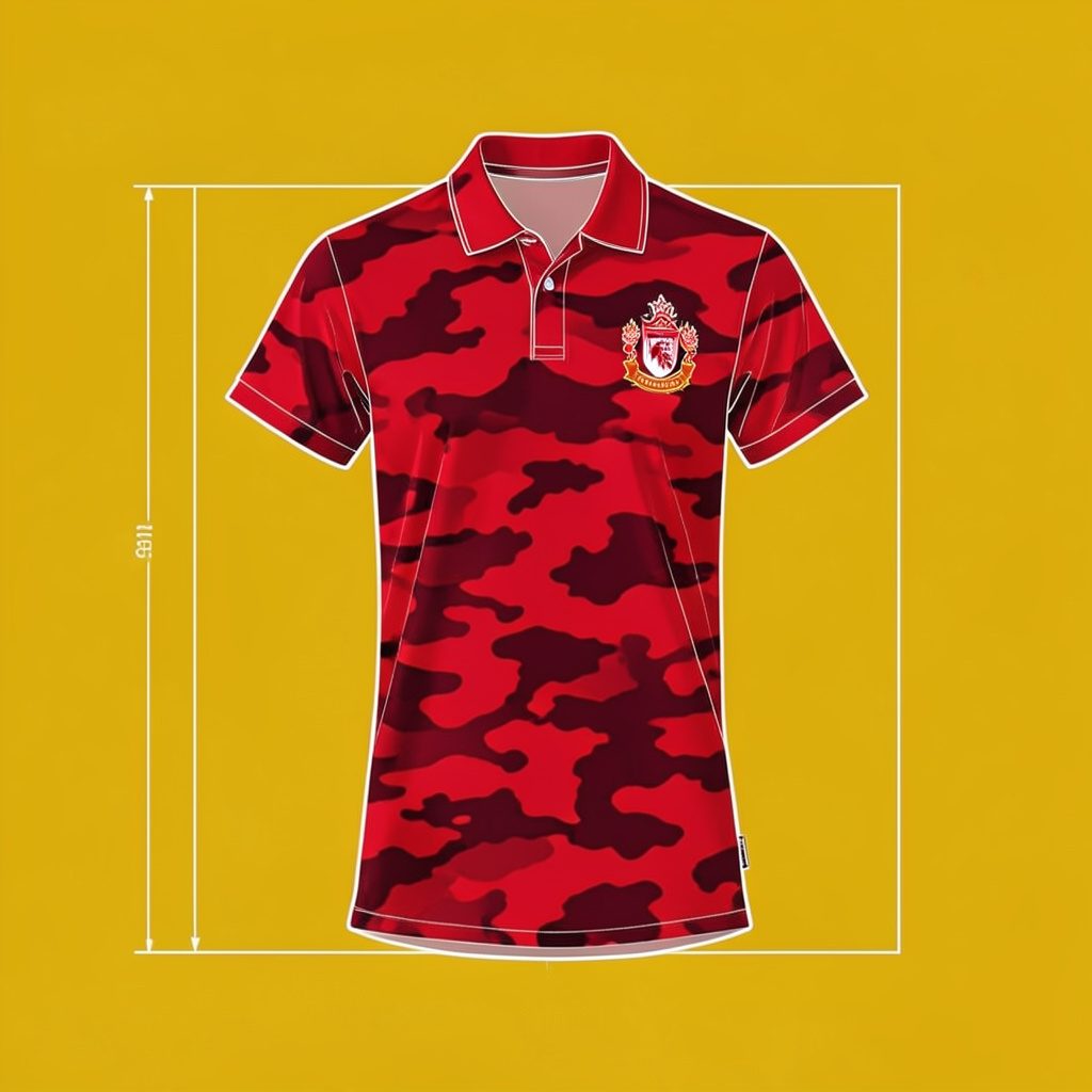 A red camouflage-pattern Liverpool training jersey from the 2021-2022 season.